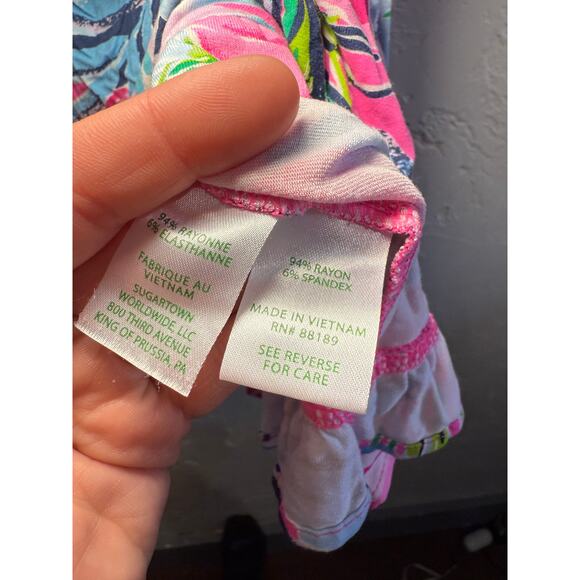 Lilly Pulitzer floral ruffle Jessalynne wrap dress womens small tropical boho - Picture 7 of 10